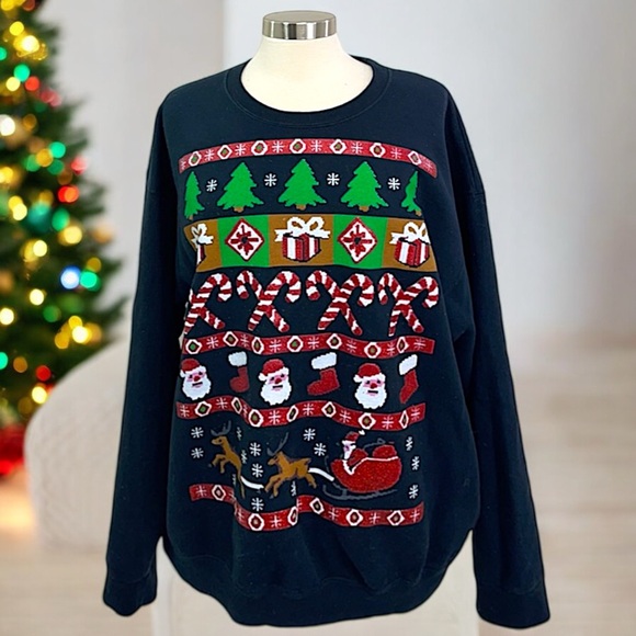 Jerzees Adult Pullover Christmas Holiday Crew Neck Sweatshirt - Picture 4 of 16